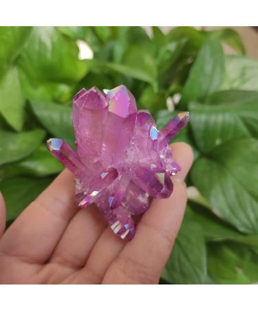 Natural Angel Aura Crystal Cluster Violet Electroplating Titanium Coating Quartz Cluster