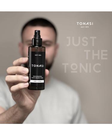 Tonasi Rejuvenating Hair Tonic - Men's Grooming Tonic with Natural Ingredients - Combats Dandruff & Strengthens Hair - Non-Greasy Styling - 150ml Lime + Litsea - Buy Online on GoSupps.com