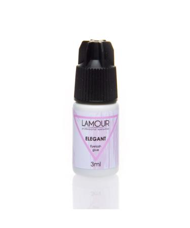 Eyelashes Extension Glue- Elegant 3ml - Extra Strong 1-2 Sec Dry Time 7-8 Weeks Retention Formaldehyde Free Extension Professional Salon Use by Lamour