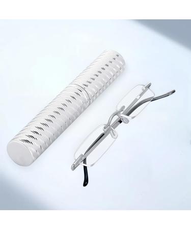 TERAISE Upgrade Lightweight Frameless Reading Glasses for Men and Women - Clear Lens Readers w/Pen Clip Tube Case (2.0X) - International Shipping Available - Buy Online on GoSupps.com