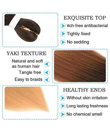 20 Inch Pre Stretched Ombre Braiding Hair Pack of 10 - Itch Free Soft Yaki Synthetic Hair for Black Women | 3 Tone 1B/30/27 Ombre Braiding Hair - Buy Online on GoSupps.com