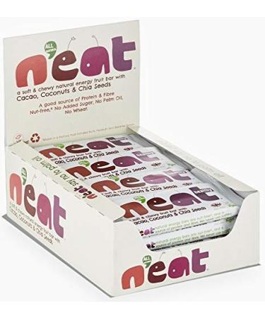 N'eat Natural Energy Cacao Coconut & Chia Seeds Fruit Bars 16x45g 16x45g Cacao Coconut & Chia Seeds 12 Count (Pack of 1)