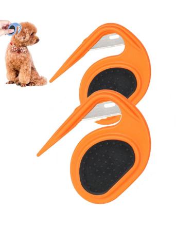 PET Knotting Comb Professional Denfilzer with steel blade de -filtering knife cat splitter fur -tubious de -filtered ridge for dogs - perfect for removing matters (orange)