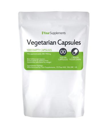 Your Supplements - Size 00 Empty Vegetarian Capsules (1000 Pack) 1000 Count (Pack of 1)