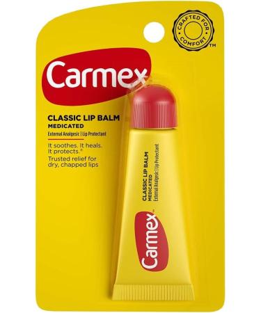 Carmex Original Lip Balm - 0.35 oz | Best External Analgesic for Chapped Lips | International Shipping Available - Buy Online on GoSupps.com