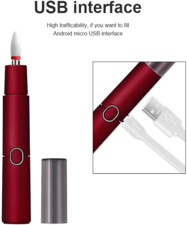 Electric Nail Drill Machine Cordless Portable Rechargeable 15000RPM Forward & Reverse Design Polishing Shape Nail File Set for Gel Nails/Acrylic Nails/DIY Manicure & Pedicure Red - Buy Online on GoSupps.com