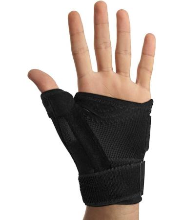 Copper Compression Reversible Thumb Stabilizer Brace for Arthritis, Tendonitis, Joint Sprains - Black, Fits Right & Left Hand - Buy Online on GoSupps.com