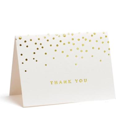 Gartner Studios Gold Foil Dots Thank You Cards - Ivory - Set of 50 with Envelopes - Buy Online on GoSupps.com