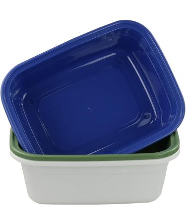 Sosody Colorful 18 Quart Rectangular Washing Basins Dish Pans Kitchen Sinks Plastic Tubs Deep Blue Deep Green White 3 Packs - Buy Online on GoSupps.com