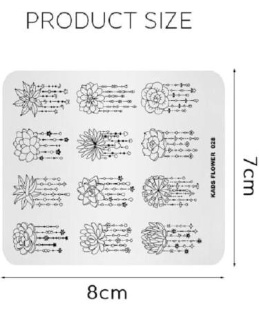 KADS Nail Stamping Plate FL028 - Flower Nature DIY Manicure Stencil Tool - Buy Online on GoSupps.com