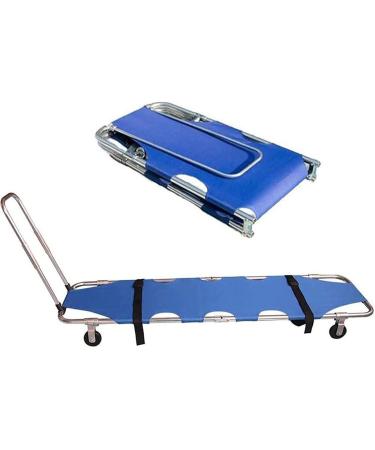 Folding Emergency Rescue Stretcher Aluminum Alloy Stretcher with Tie Bar Lightweight 4 Wheels Flat Rescue Stretcher for Mobile Injured Mountain Rescue
