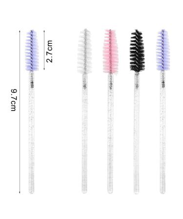 200 Eyelash Brushes Set | Eyelash Extension & Eyebrow Application Tools | Makeup Brush Kit for Beauty Salons & Home Use | Pink & Light Violet - Buy Online on GoSupps.com