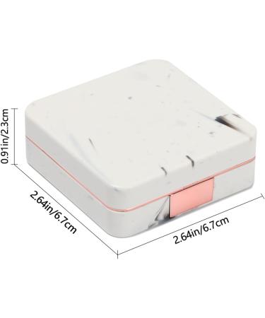 Nfegsiya Quadratic Contact Lens Container - Marble Surface Mirror Box for Travel - Eye Soak Holder (White) - Buy Online on GoSupps.com