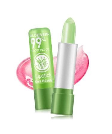 Aloe vera lipstick magic temperatures color change lip balm moisturizing durable durable calming make-up lip gloss