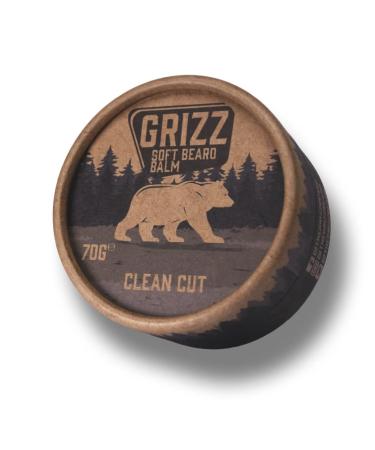 Grizz Soft Beard Balm | 70g | Beard Moisturiser | Beard Wax | Beard Cream | Shea Butter & Bees Wax | Jojoba Oil & Argan Oil | (Clean Cut)
