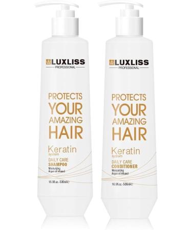 Generic Luxliss Keratin Hair Care Set: Professional Strength Shampoo and Conditioner Bundle - 500ml Infused with Keratin for Strengthening Restoration and Salon-Worthy Shine - Buy Online on GoSupps.com