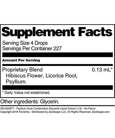 Psyllium Husk Combination Glycerite Liquid Extract (1:5) - No Flavor (1 oz ZIN: 522877) - Buy Online on GoSupps.com