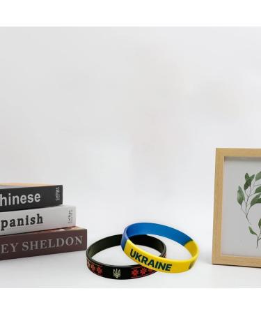 2pcs Ukraine Flag Silicone Bracelets | Rubber National Flag Wristbands | Unique Ukrainian Gifts & Souvenirs for Fans - Buy Online on GoSupps.com