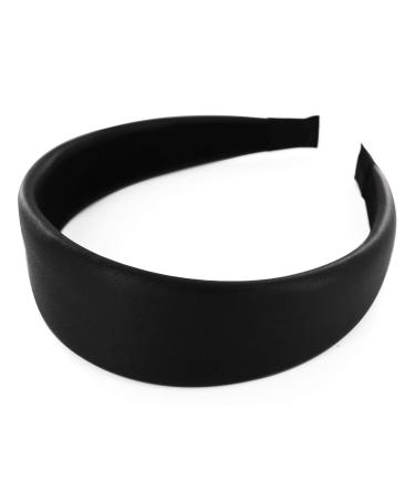 axy HR27C Classic Vintage Leather Headband SERIES 27C Leather Hair band (Black)