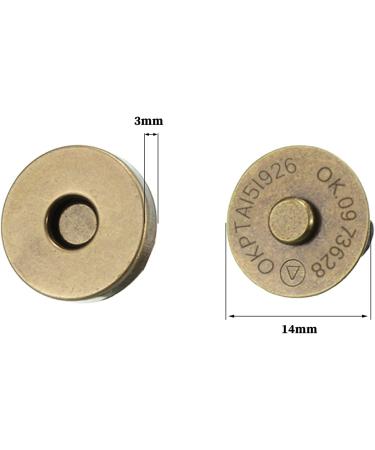 20 Set Bronze 14MM Magnetic Snaps for DIY Crafts, Sewing, Bags, Purses - Replacement Kit for Leather, Clothes - Fastener Clasp Button - Buy Online on GoSupps.com