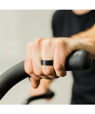 QALO Men's Breathable Hex Rubber Wedding Band - Durable Silicone Ring in Bright Blue (Size 13) - Buy Online on GoSupps.com