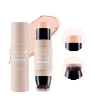 Erinde Contour Foundation Stick with Brush Highlighter Bronzer Pen Face Brightens Shades Pencil Highlighting Shade Highlight Shaping Stick Waterproof Longwear Makeup (#01) #01 Ivory