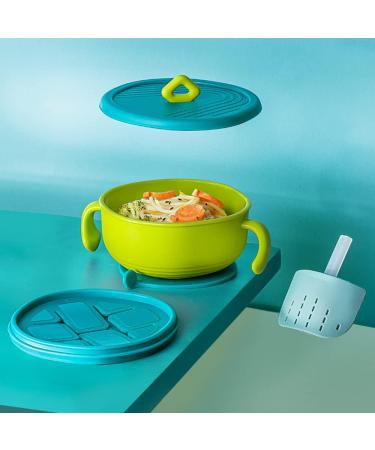 EasyRuir 3 in 1 Baby Bowl with Lid, Straw, and Snack Insert | Suction Toddler Bowl - BPA Free Self-Feeding Training Utensils | Pink - Buy Online on GoSupps.com
