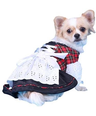 Shop Doggy Dolly DL005 Dog Dirndl - Red/Black Checked Size LL (Chest 46-48cm Back 31-33cm) | International Shipping Available - Buy Online on GoSupps.com