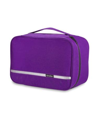 Homchen Waterproof Hanging Travel Toiletry Bag for Men and Women - Portable and Foldable (Purple L) L Purple