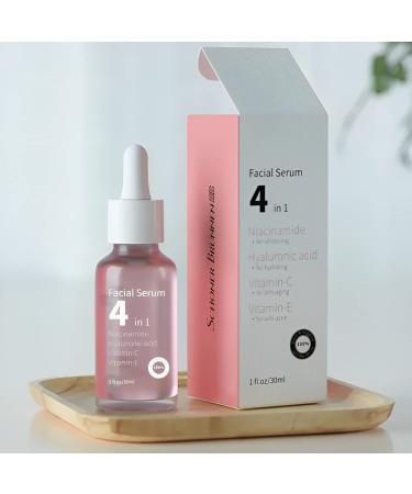 Buy 4-in-1 Facial Serum - 30% Vitamin C 14% Vitamin E Niacinamide & Hyaluronic Acid | Anti-Aging Hydrating & Whitening | 0.01 Fl Oz (Pack of 150) - International Shipping - Buy Online on GoSupps.com