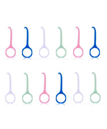 Clear Aligner Removal Tool  12 Pieces Invisible Removable Braces Extractor Retainer Remover Personal Orthodontic Supplies Braces hook Stealth Hook (Pink  Blue  Purple  Green)