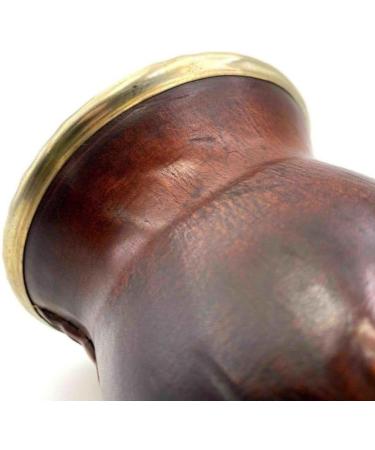 YVY Mat Calebasse mat Camionero Alpaca et Bronze | Calebasse artisanale environ 200ml | Cerclage en Alpaca et Bronze | Fabriqu e la main en Uruguay | Cuir lisse couleur ocre - Buy Online on GoSupps.com