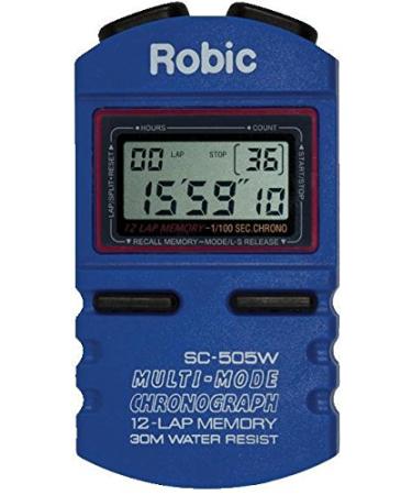 Robic Developed, Sold and Shipped in America 12 Memory Recall Professional Quality Stopwatch, takes 199 readings, Easy to Use, Easy to Read-Royal Blue One Size Blue