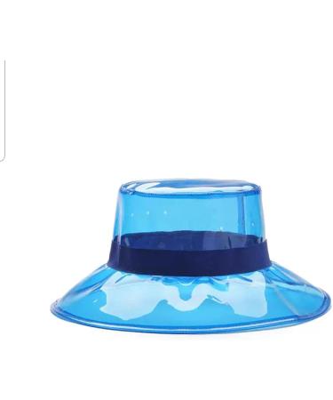 Clear Waterproof Bucket Hat Women Sun Visor | Transparent Plastic Wide Brim Rain Cap Fashion | Black One Size - Buy Online on GoSupps.com