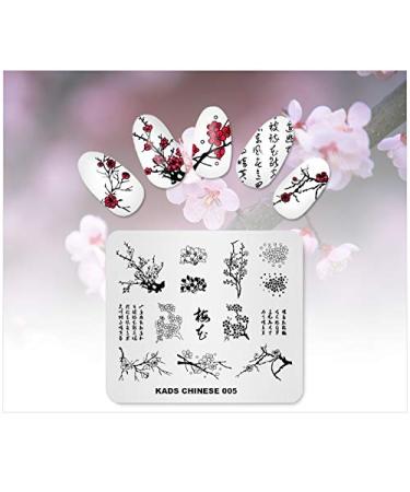 4Pcs Nail Art Stamping Plates - Flower Series DIY Manicure Templates for Fashionable Nail Designs - Buy Online on GoSupps.com