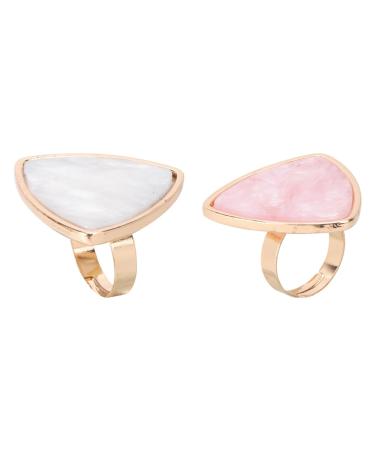 Baluue 2 pi ces Palette de M lange pour Ongles Anneau Palette de Marbr e Blanche et Rose Outil Professionnel pour Nail Art L g re et Facile Nettoyer Accessoire Cr atif pour Manucure