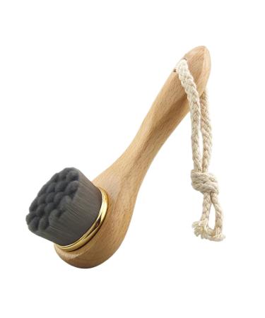 minkissy Facial Cleaning Brush Face Brush Cleansing Brush Face Cleaner Brush Cleanser Brush Face Cleaning Brush Exfoliating Facial Brush Skin Cleaning Brush Wooden Handle Scrubber Bamboo