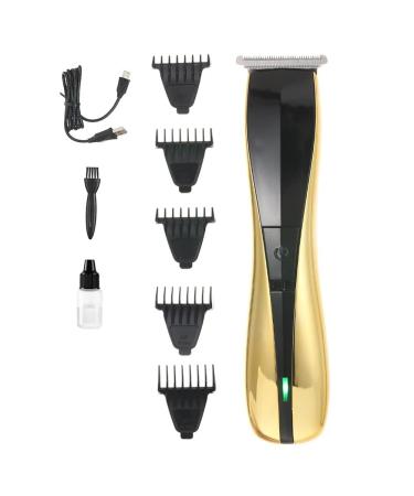 Pro Hair Clipper Hairdresser Oil Head Electric USB Charging Electric Push Shear 0 Cutter Head Carving Shear Clipper Hair Gold