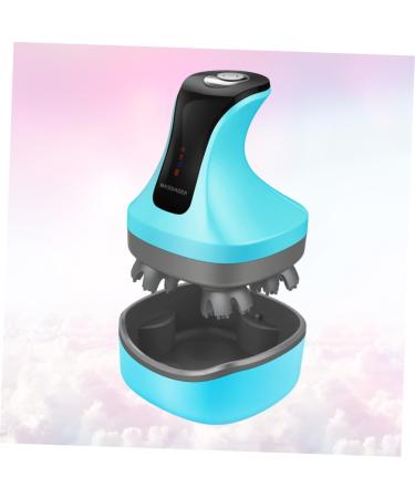 Rechargeable Waterproof Head Massage Brush - Muscle Massager & Hair Growth Device | Household Use | 12.8x10.3x9.5cm - Blue - Buy Online on GoSupps.com