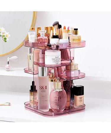 ARMA RAM Rose Pink rotatable make-up organizer 360 degrees crystal adjustable cosmetics perfume make-up stand box bathroom bedroom bedroom