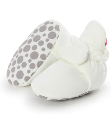 LACOFIA Baby Anti-Slip Soft Sole Slipper Booties | Infant Winter Crib Shoes 0-6 Months (White) - Buy Online on GoSupps.com