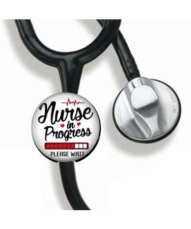 CHNLML Stethoscope Name Tag Nurse Doctor Stethoscope ID Tag Customized Steth ID Tag (Nurse in Progress)