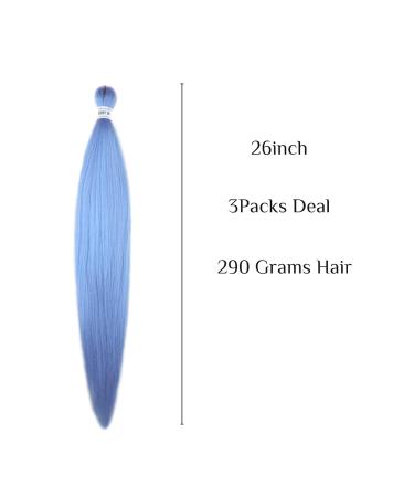 Baby Blue Pre Stretched Kanekalon Braiding Hair 26 Inch - Pack of 3 | Shop Now - Buy Online on GoSupps.com