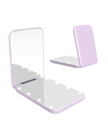 wobsion Compact Mirror Magnifying Mirror with Light 1x/3x Handheld 2-Sided Magnetic Switch Fold Mirror Small Travel Makeup Mirror Pocket Mirror for Handbag Purse Gifts for Girls(Purple) Purple 1 Count (Pack of 1)