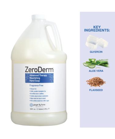 Ginger Lily Farms Botanicals ZeroDerm Advanced Therapy Nourishing Liquid Hand Soap Refill - 128 Fl Oz, Vegan & Cruelty-Free, Fragrance-Free, Unscented - Buy Online on GoSupps.com