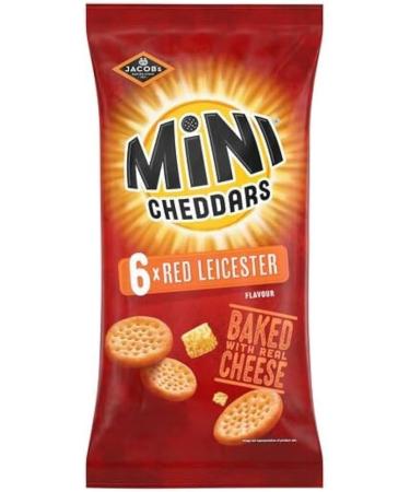 Jacob's Mini Cheddars Red Leicester 6X23g | Baked with Real Cheese | No artificial colours or flavours | Premium product - Buy Online on GoSupps.com