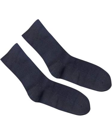 DOITOOL Diabetic Cotton Non-Binding Crew Socks for Men and Women - Black, Breathable and Comfortable Design - Buy Online on GoSupps.com