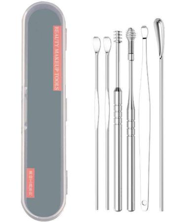 Ear Scoop 6-Piece Set of Ear Picking Tools Adult Ear Pick Ear Scoop Stainless Steel Portable Keychain Ear Scoop - Buy Online on GoSupps.com
