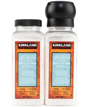 Kirkland Signature Mediterranean Sea Salt Grinder with Refill- 100% Natural - Fine Grain - Refillable - Adjustable Ceramic Grinder - Kosher - 737g 2 Pack - Buy Online on GoSupps.com