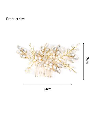 Jakawin Gold Flower Wedding Hair Comb | Bridal Hair Accessories for Women & Girls - HC034 - Buy Online on GoSupps.com